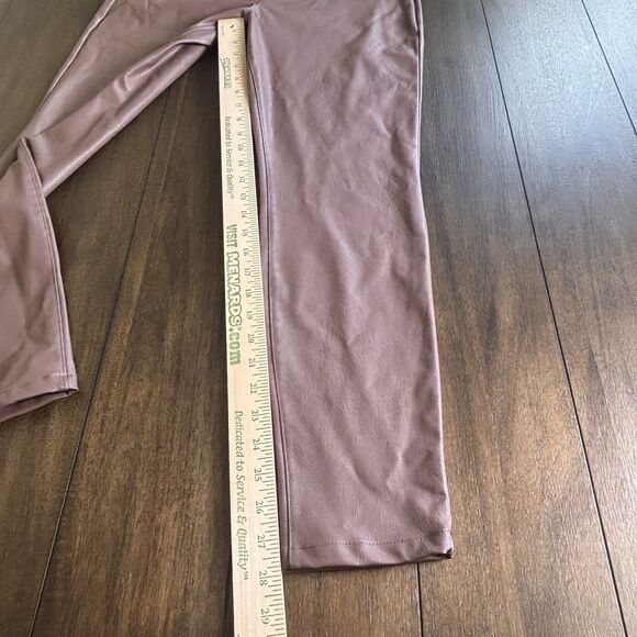 Sanctuary Anthropologie Brown Faux Leather High Rise Pull On Leggings Pants L - Picture 4 of 7